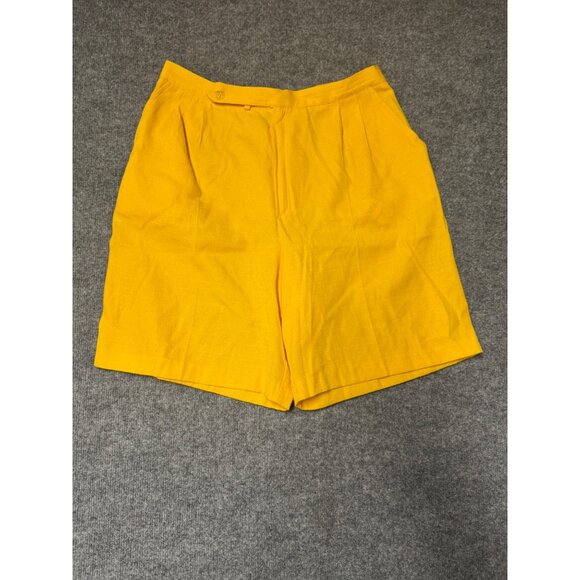 Casablanca Womens Size 14 Yellow High-Waisted Shorts  Polyester/Rayon2259-925- - Picture 1 of 6